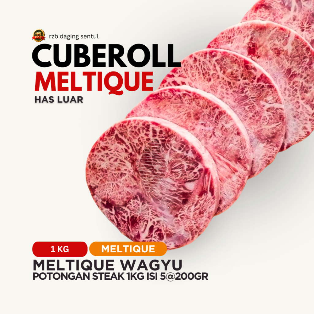 

|RZB | DAGING MELTIQUE WAGYU CUBEROLL / RIBEYE 1KG ISI 5@200GR