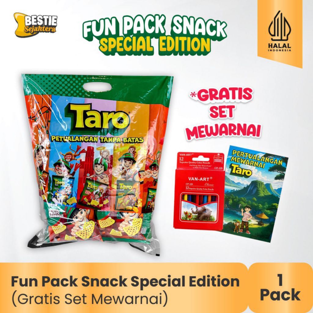 

BUNDLING- 4 Fun Pack Snack Spesial Edition-Paket Hampers Anak-(Gratis Set Mewarnai Lengkap)