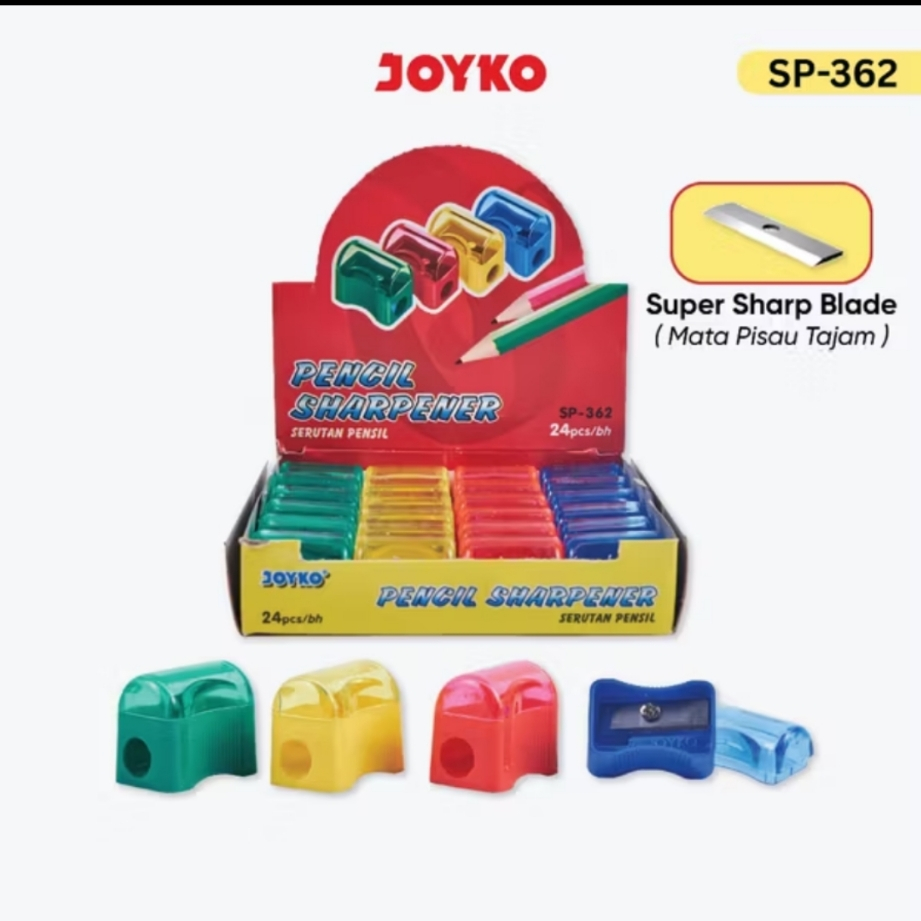 

Joyko Pencil Sharpener Rautan 1 Box Isi 24 Pcs SP-362 Serutan Pensil