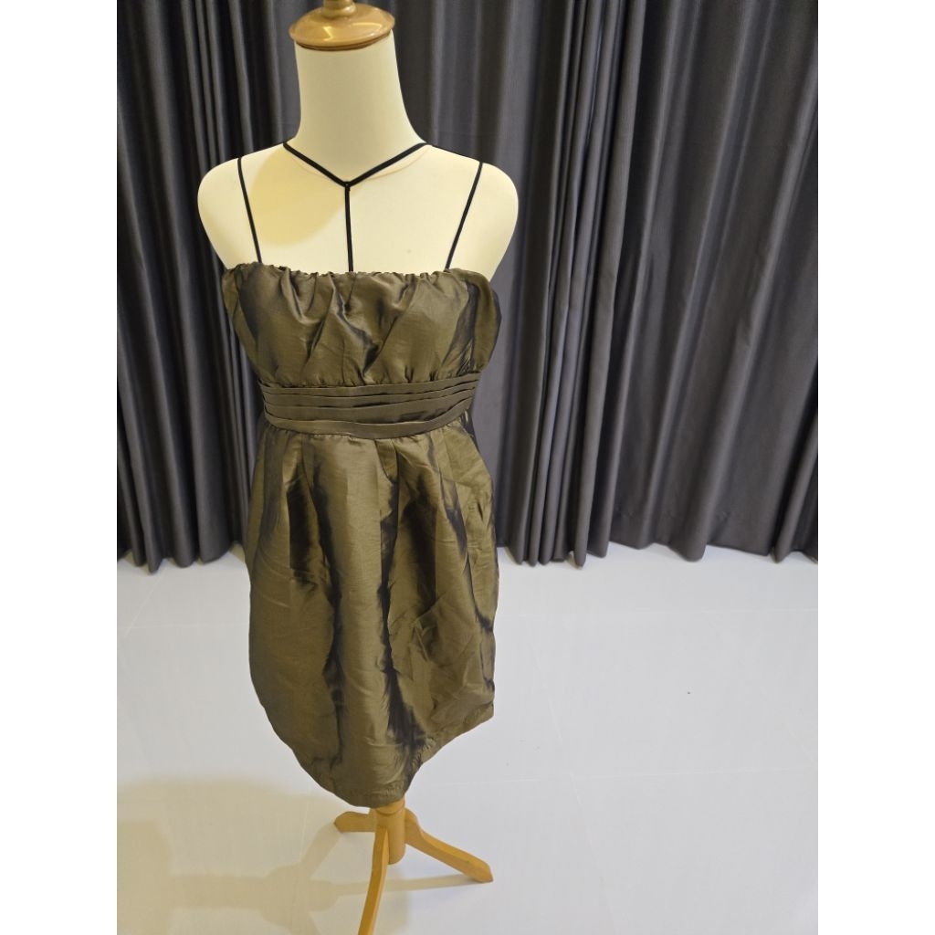 dress mini hijau army