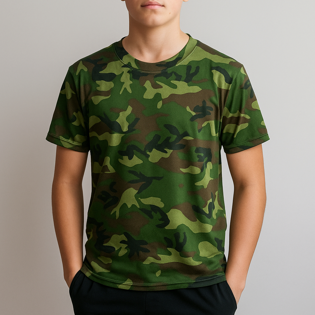Kaos Camo Army Anak Laki-laki Remaja 10-14 Tahun