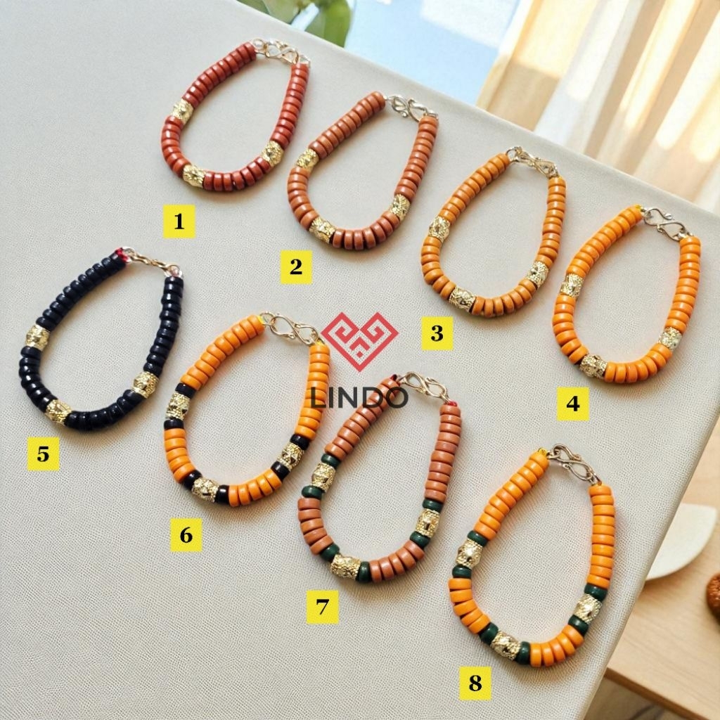 Gelang Manik (Besar) Ata Kuningan (Krom Emas) Toraja (Kode: DC1111810)