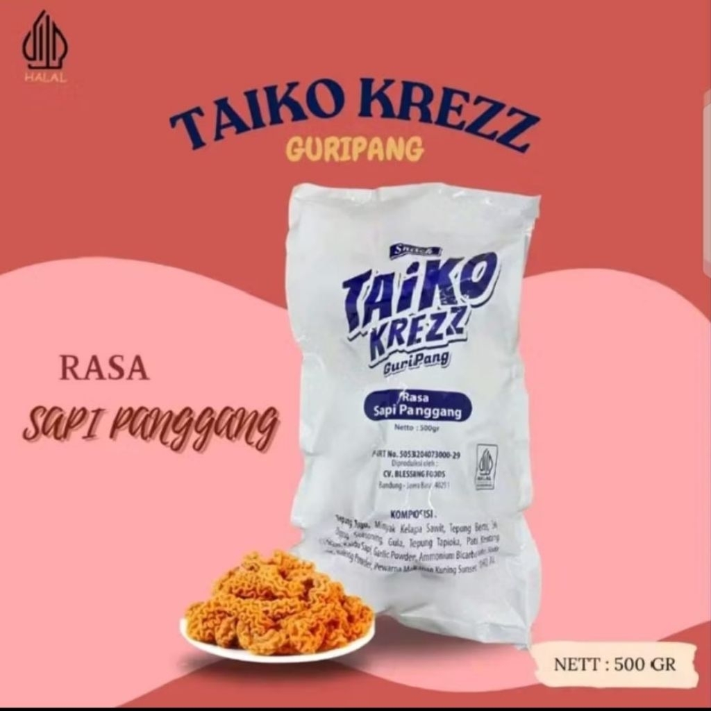 

HALAL TAIKO KREZZ GURIPANG 500G KERIPIK GURITA OCTOPUS ROASTED SNACK CAMILAN SEHAT LEZAT DAN BAHAN BERKUALITAS."RASA SAPI PANGGANG