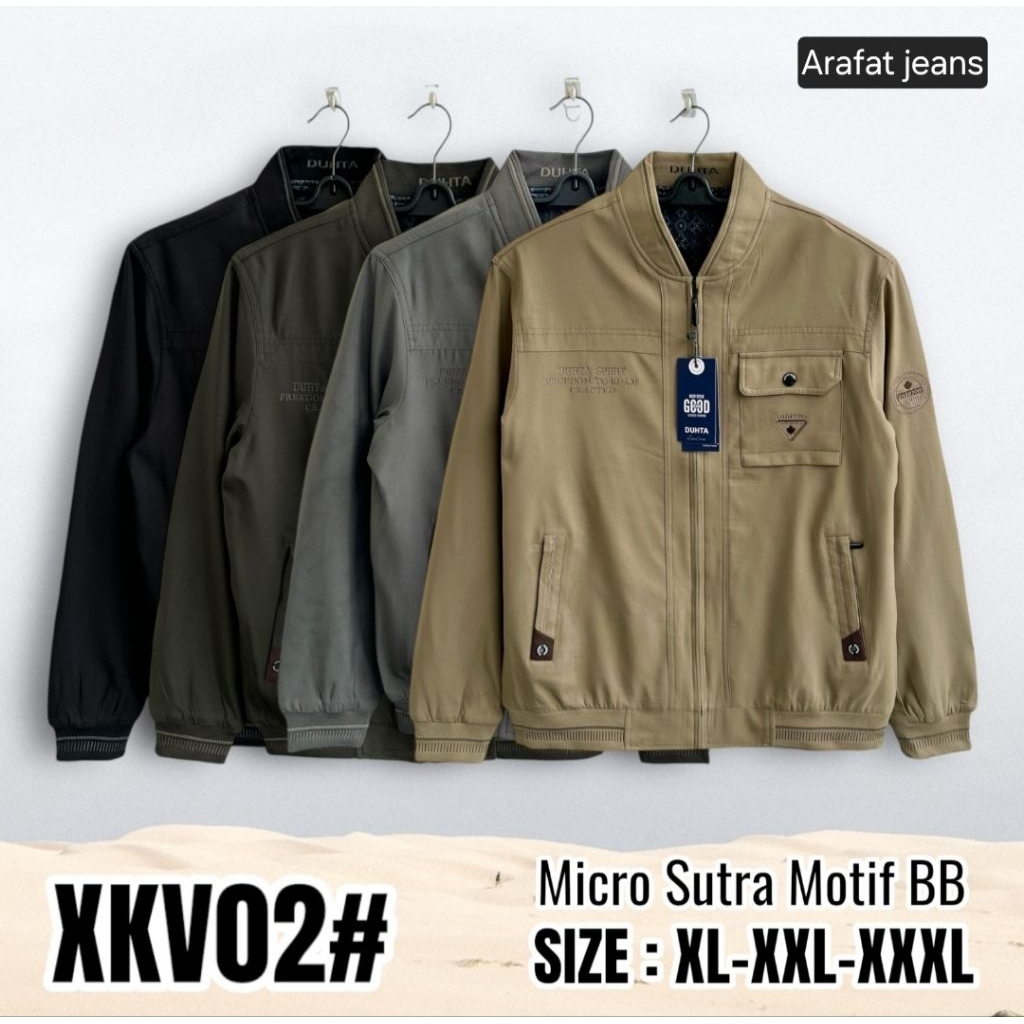 JAKET KATUN SUTRA HALUS/JAKET PRIA IMPORT CASUAL KANTONG DEPAN DUHTA