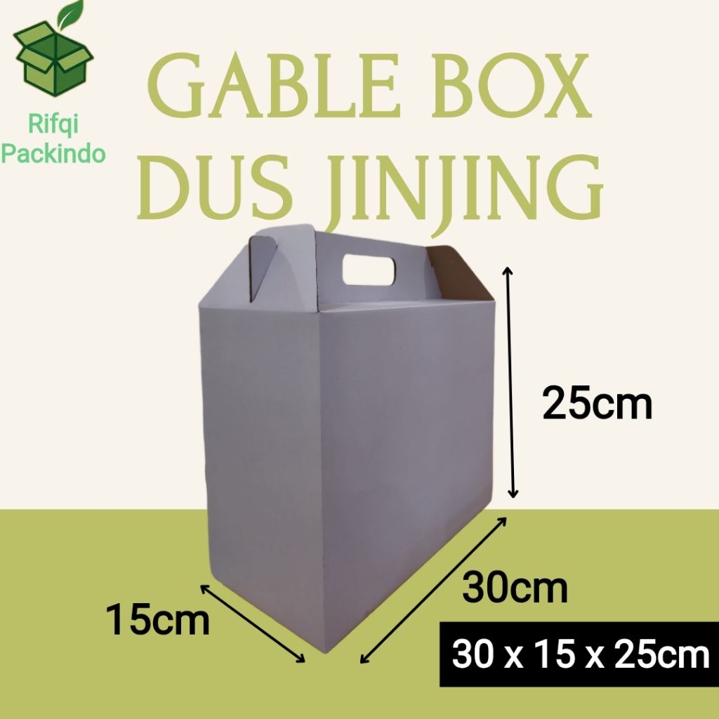

Gable Box / Dus Jinjing White Craft Polos Ukuran 30x15x25cm