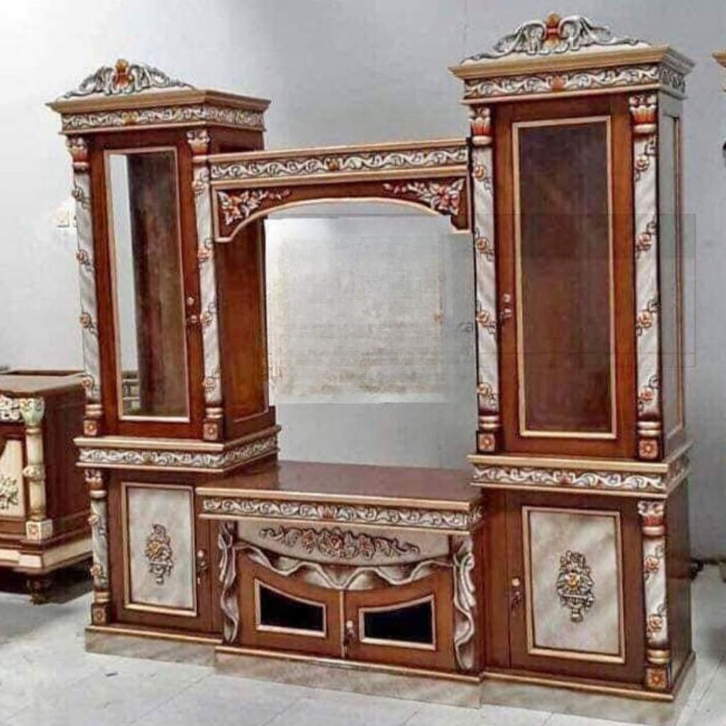 bufet tv kayu jati, bufet pajangan kayu jati