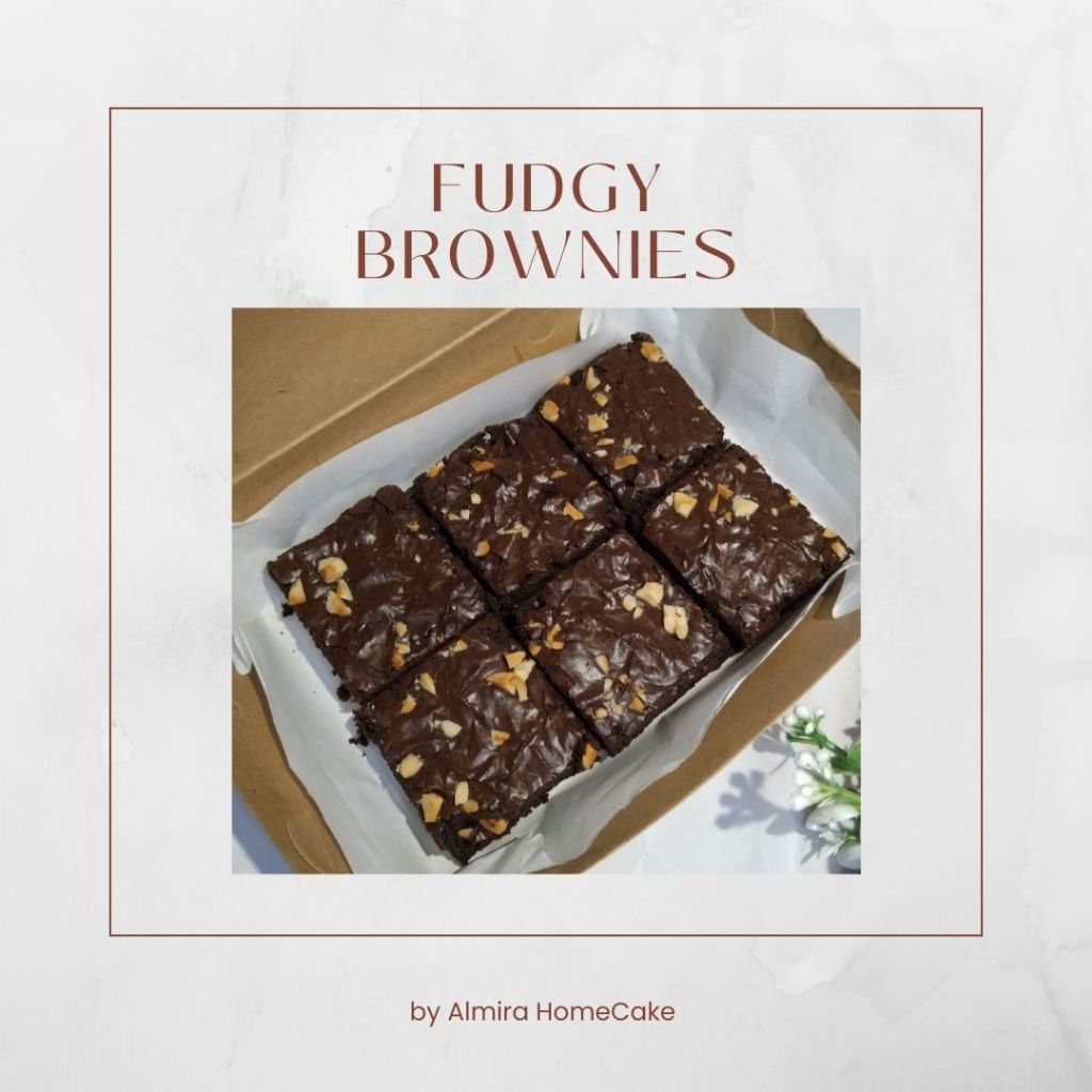 

Fudgy Brownies Premium – Kue Brownies Cokelat Lumer | Tekstur Padat & Moist | ±200gr
