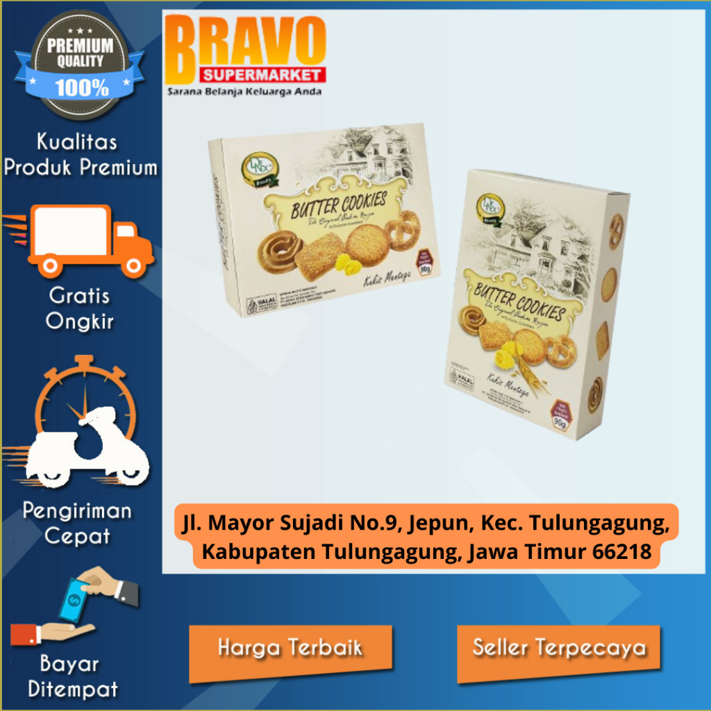 

Bravo Supermarket Tulungagung - DENEX BUTTER COOKIES 90G