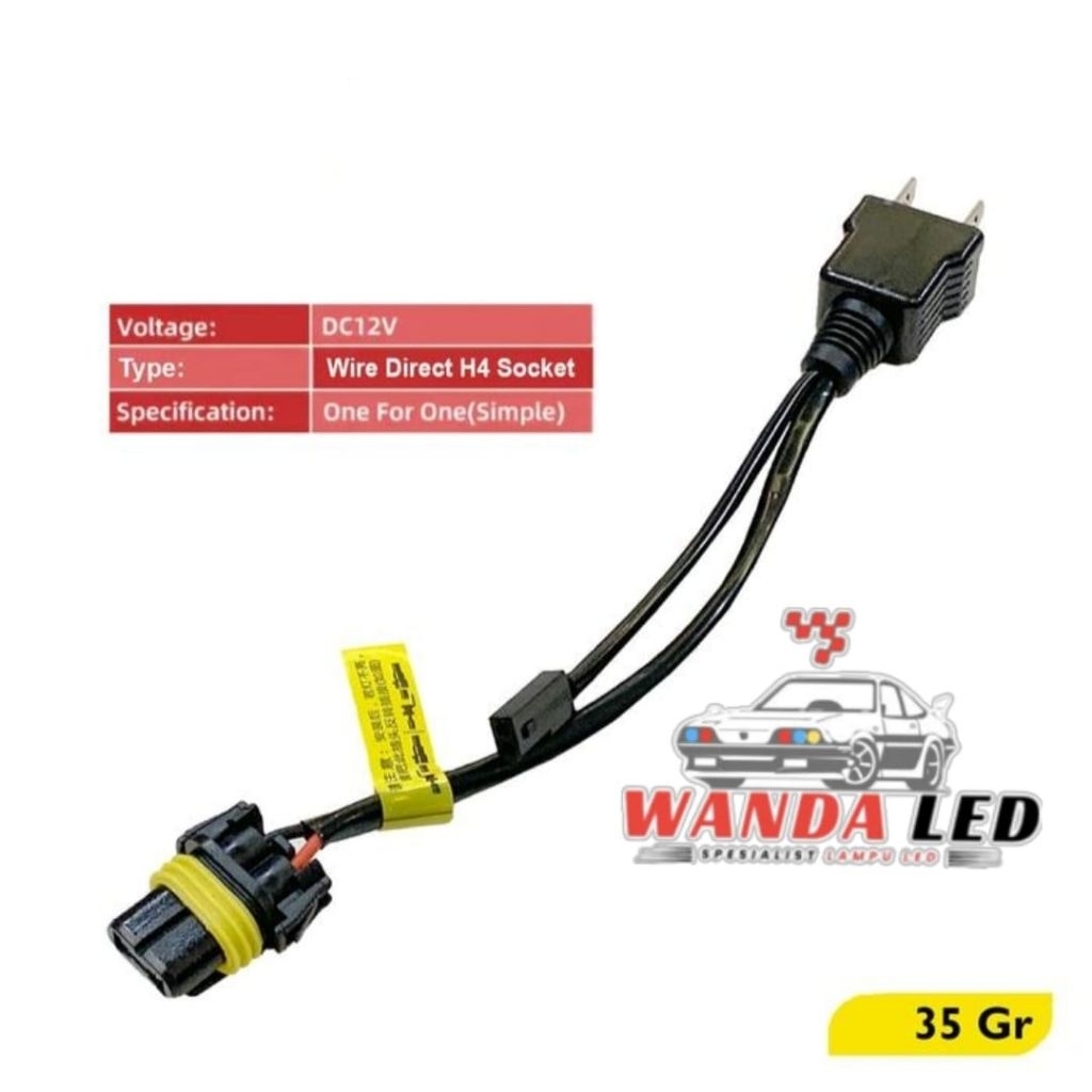 KABEL RELAY H4 DIRECT BI-LED BI-LASER BI-LED PROJIE H4 HI-LO PNP UNTUK SATAU CABANG