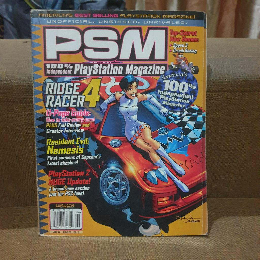 Majalah Game Vintage Import PSM Playstation 2 Magazine Ridge Racer 4 June 1999