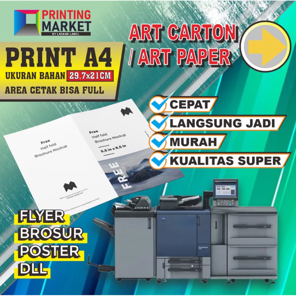 

CETAK A4 MURAH PRINT A4 1 SISI DAN 2 SISI KERTAS ART PAPER KERTAS ART CARTON 120 - 310 GSM
