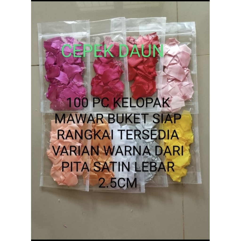 

KELOPAK BUNGA WARNA BUKET PITA SATIN LEBAR 2,5 CM 100 PICIS