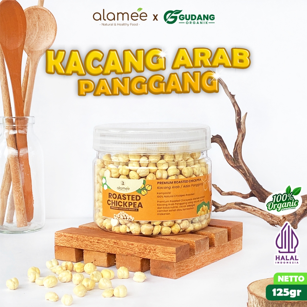 

ALAMEE Kacang Arab Panggang Roasted Chikpea Kacang Adas Gurih Matang Siap Makan PREMIUM 125gr