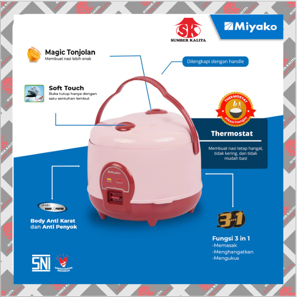 Rice Cooker MIYAKO MCM 512 C BH 1,2 Liter / Miyako Rice Cooker