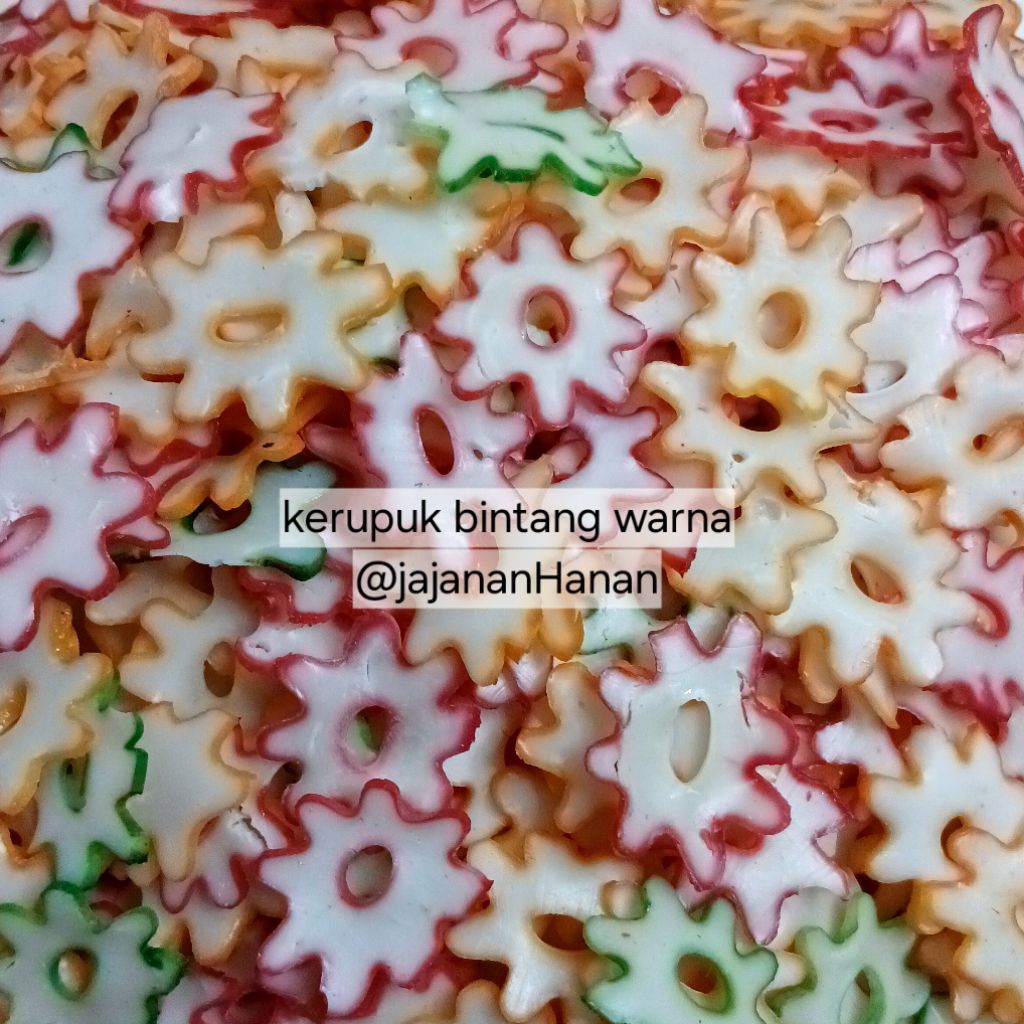 

1KG.KERUPUK MENTAH KERUPUK BINTANG WARNA