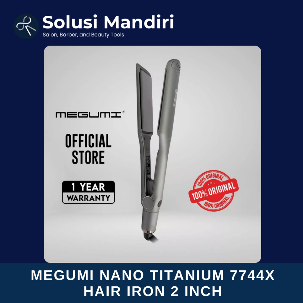 Megumi Nano Titanium Hair Iron MGNT-7744X 2 Inch - Catok Lurus/Catokan Rambut/Catok Plat Titanium