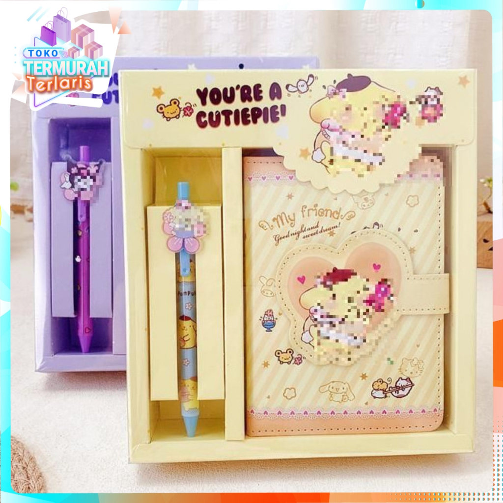 

TTT Paket Alat Tulis 2 IN 1 Set Stationery 2IN1 Karakter Kartun Alat Tulis Anak Sekolah Pulpen Notebook Magnet