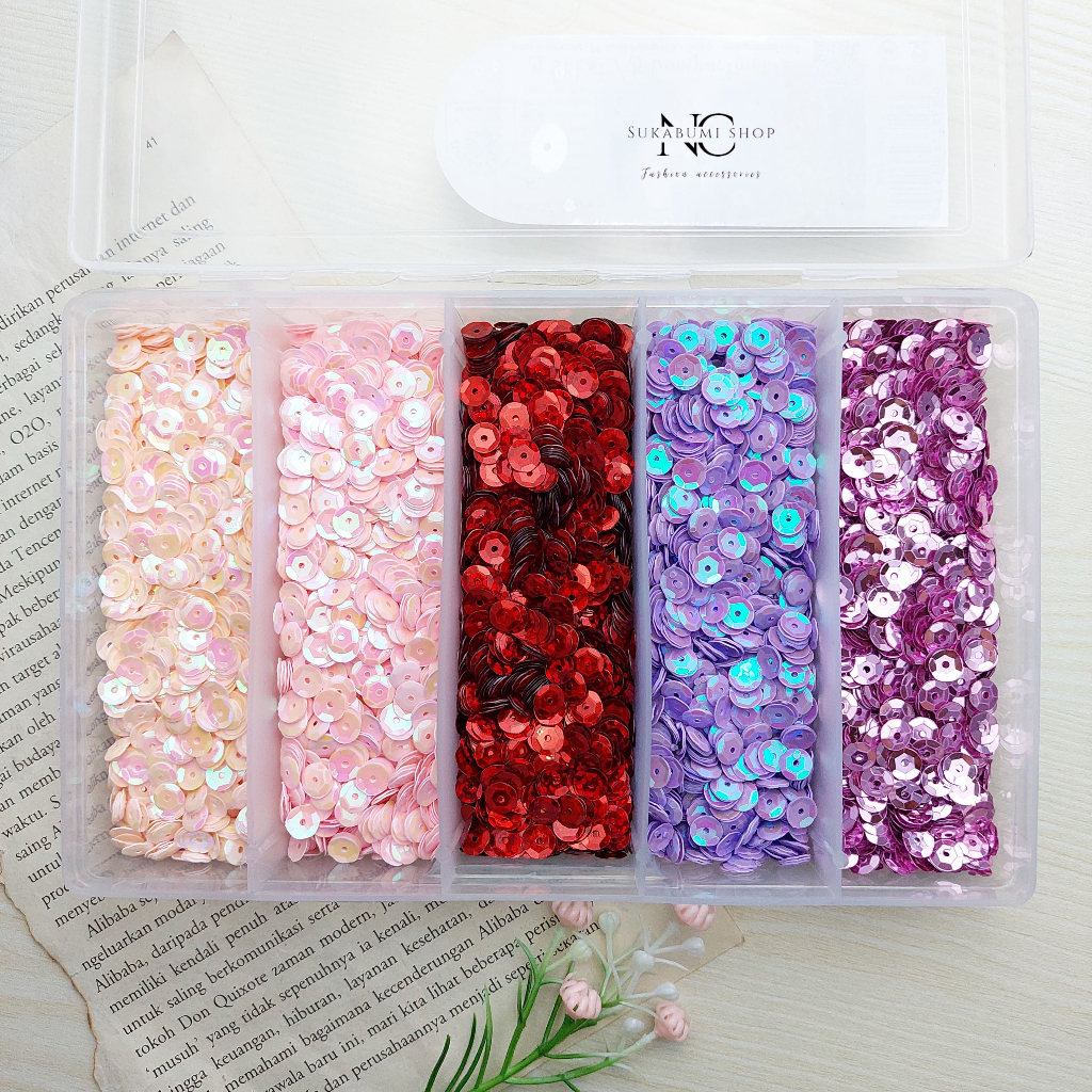 NC - Rambochi Payet Piringan Daun Bunga Sequin Dollar Flat (10g) - Bahan Payet Baju Menjahit Kebaya