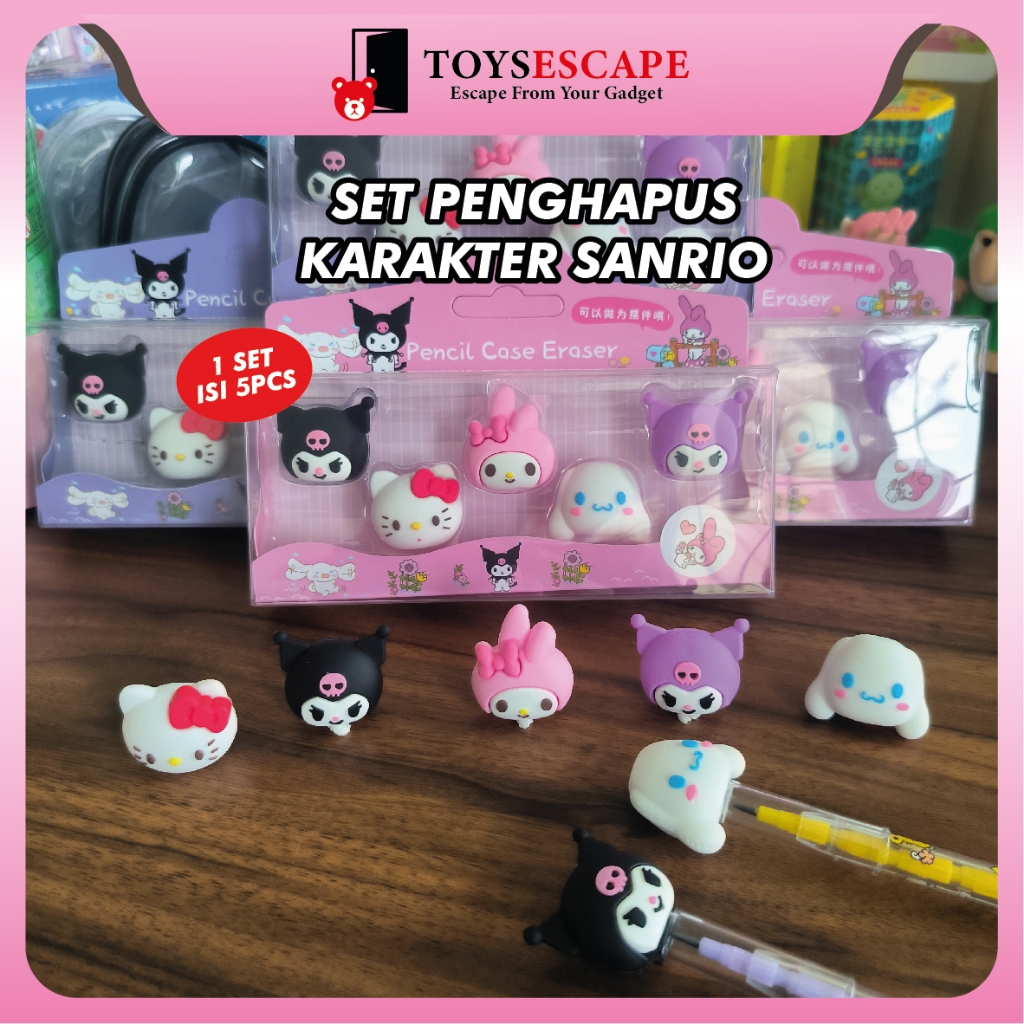 

SET PENGHAPUS KARAKTER SANRIO | PENGHAPUS LUCU SANRIO ISI 5 PCS