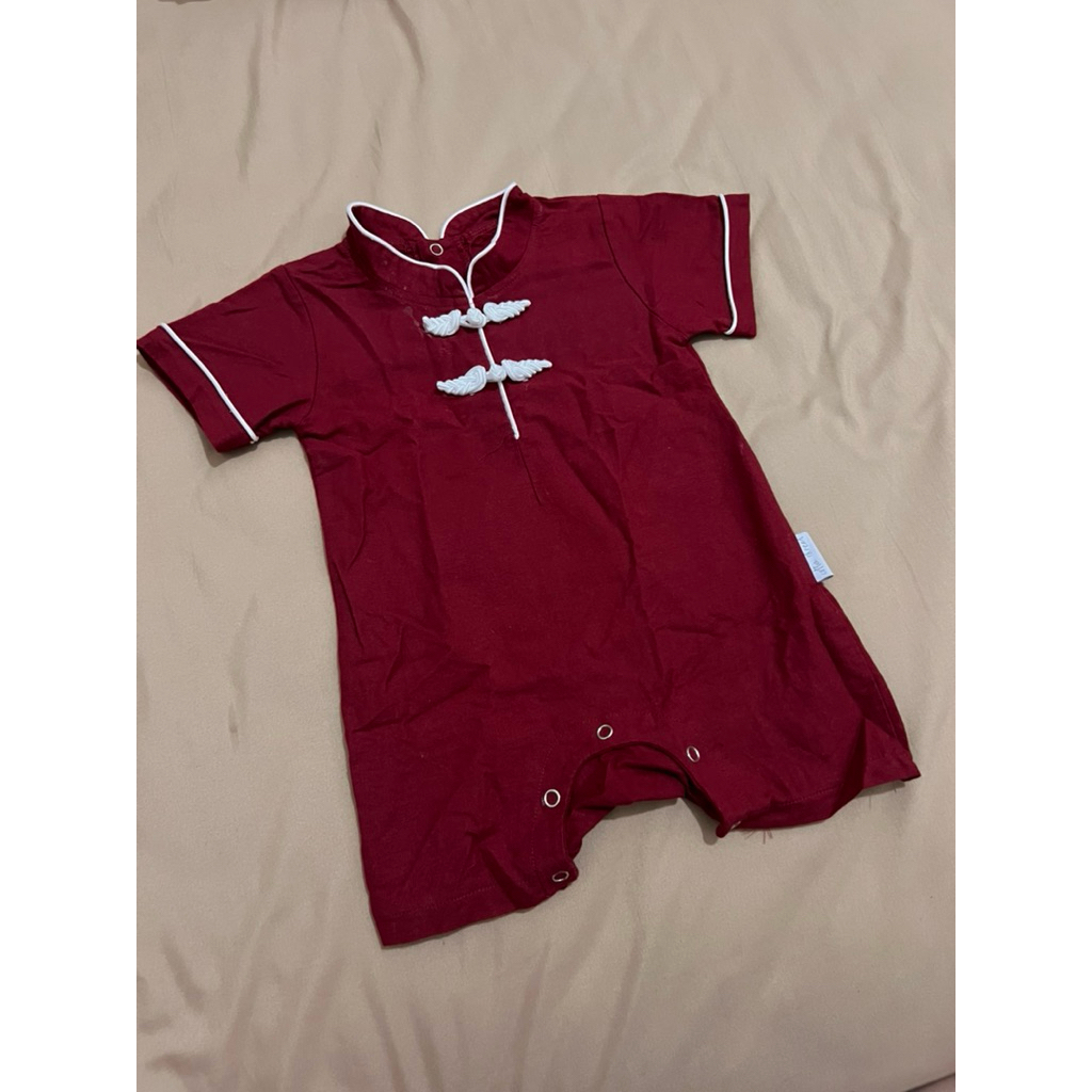 preloved - jumper playsuit cotton thread cheongsam bayi 6-12 bulan