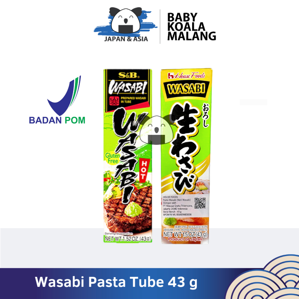 

HOUSE dan S&B Wasabi Paste Tube Pasta Wasabi 43 g │ Horseradish Import for Sashimi- BKM