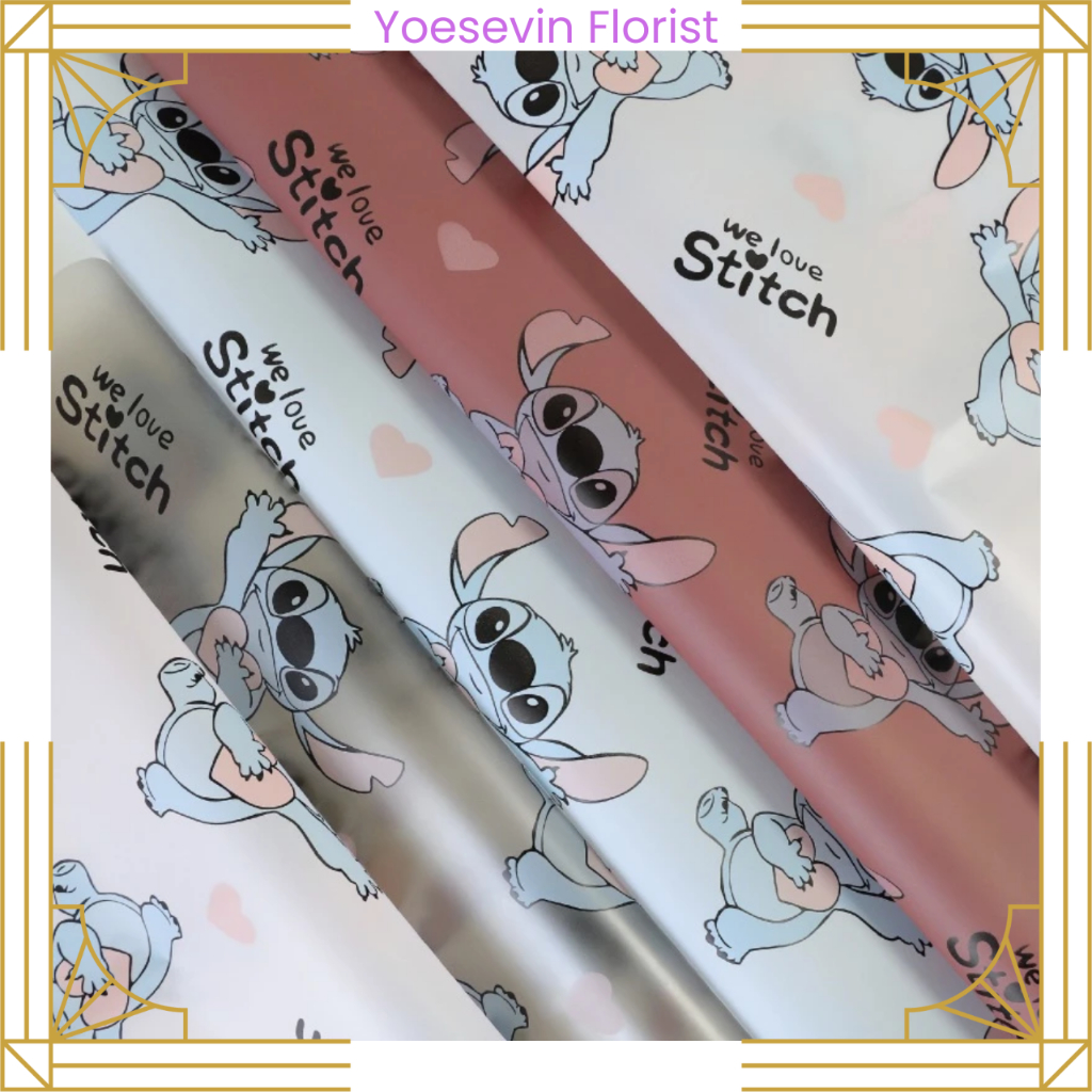

KB86 Kertas Buket Motif Kartun LILO STITCH Flower Wrapping Paper Cellophane Pembungkus Kertas Kado