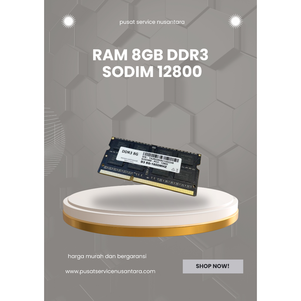 RAM 8GB DDR3 SODIM 12800