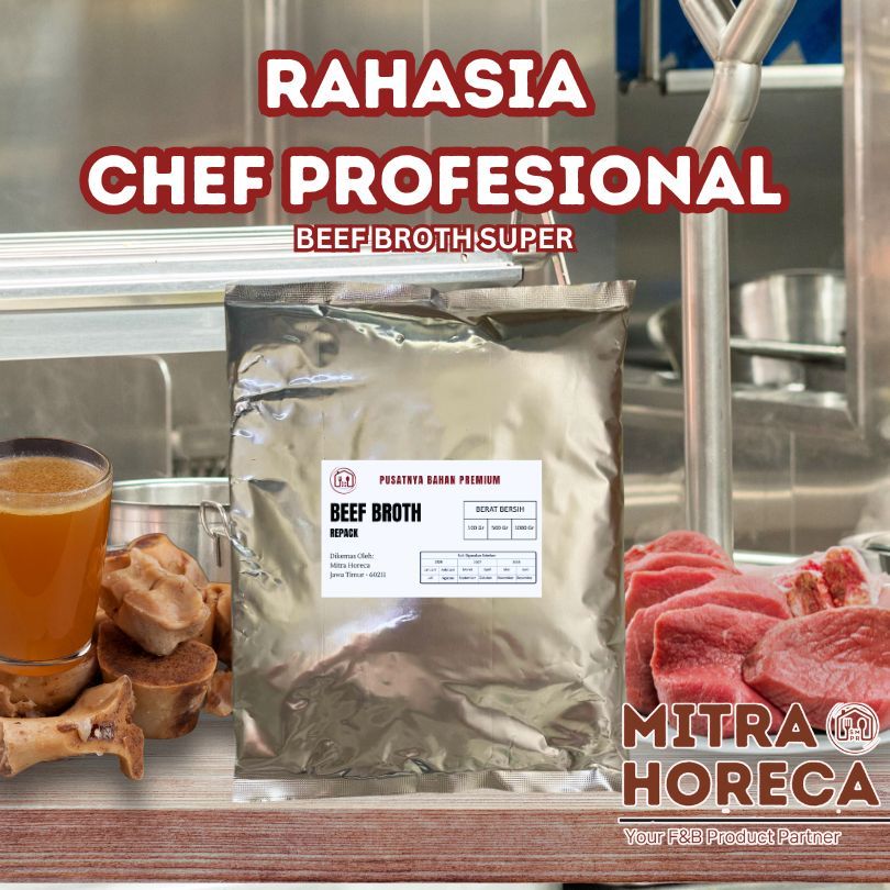 

Mitra Horeca Beef Broth - Perasa Sapi / Kaldu BAKSO Sapi Murni /- REPACK