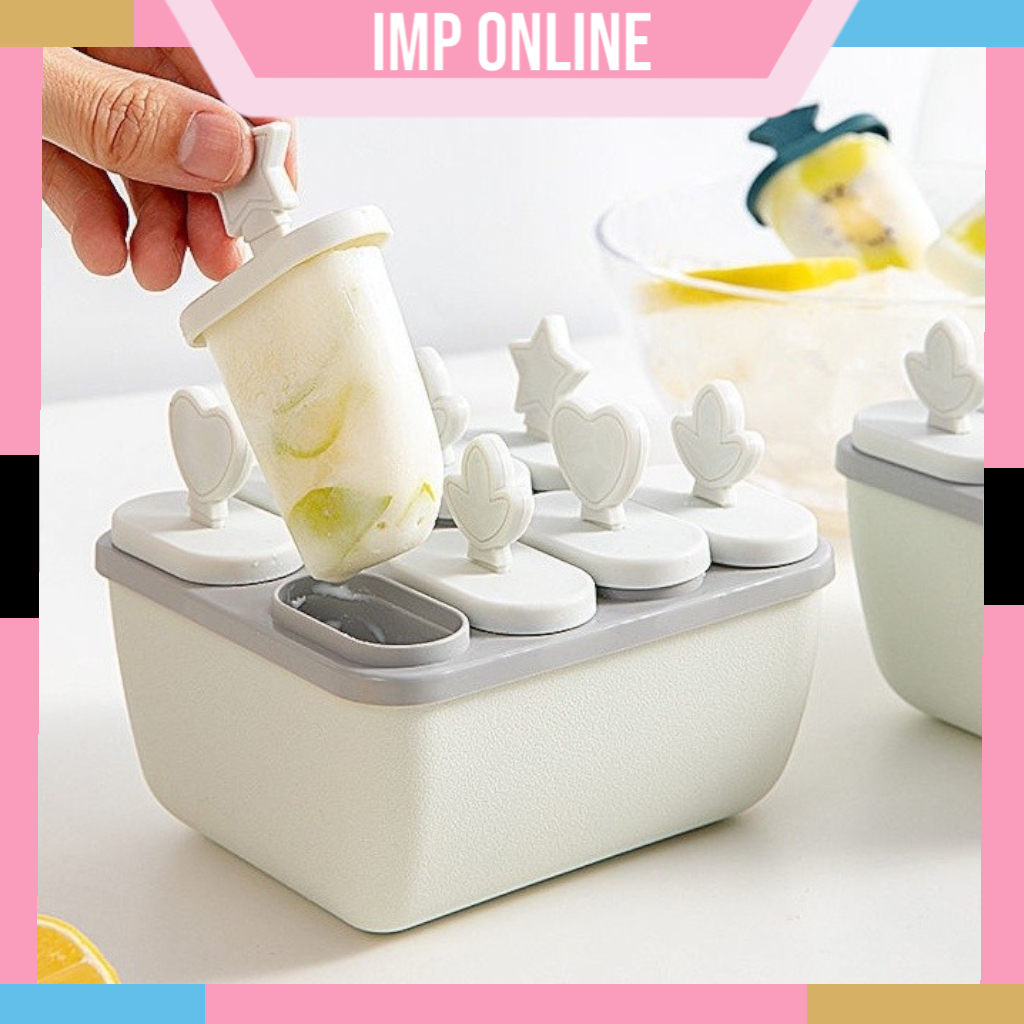 IMP- Cetakan Ice Cream / Cetakan Es Batu Dengan Tutup / Cetakan Es Krim Stik / Cetakan Es Krim 8 Slo