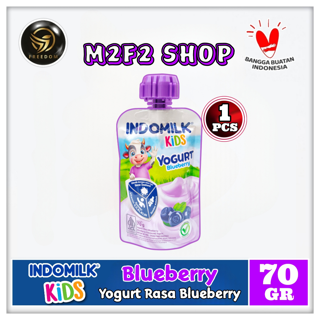 

Indomilk Kids Yogurt Blueberry | Bluberi - 70 gr (Kemasan Satuan)
