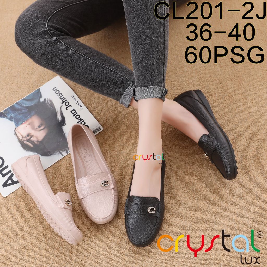 Sepatu Wanita Flat Balet Karet  Terbaru Warna Hitam Import