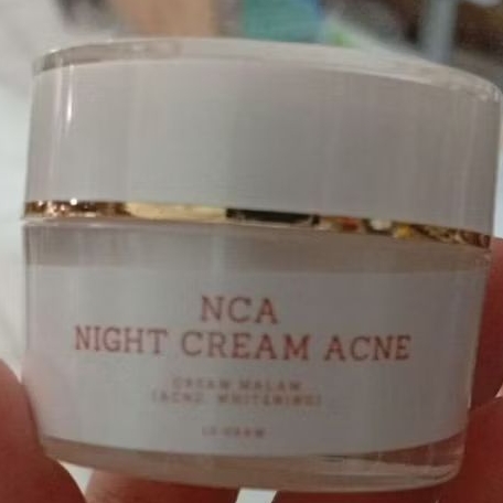 NCA NIGHT CREAM ACNE, NIGHT ACNE WHITENING SHINESKIN MKSKIN MSGLOW PONS OLAY LARISSA ERHA