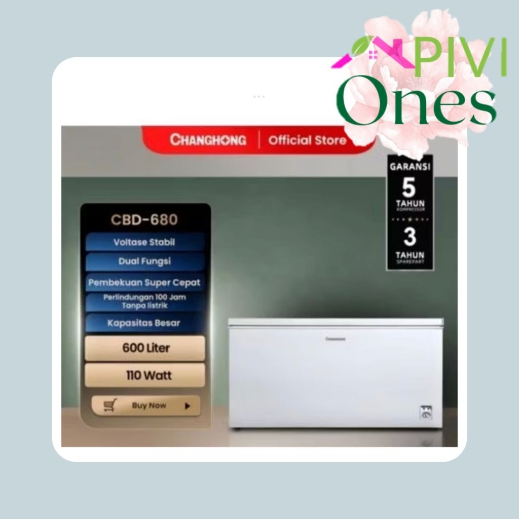 Changhong Freezer Box Chest Freezer Changhong CBD680 600 Liter Garansi Resmi
