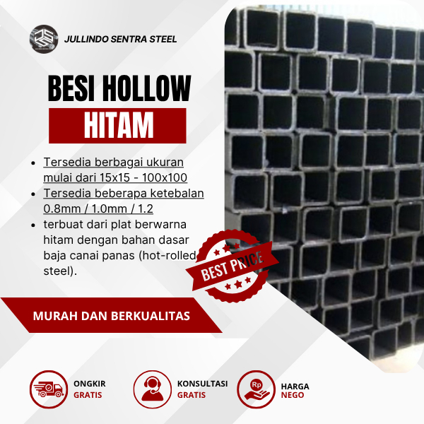 BESI Hollow HITAM 20X40 KF VARIAN Tebal Full 0.8mm / 1.0mm / 1.2mm Panjang 6M