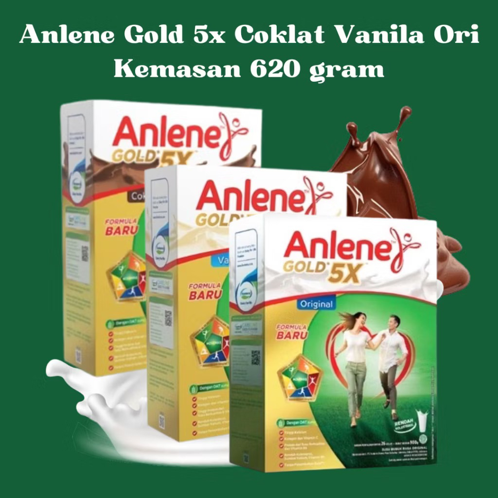 

Anlene 5x gold vanila/coklat/original 600gr