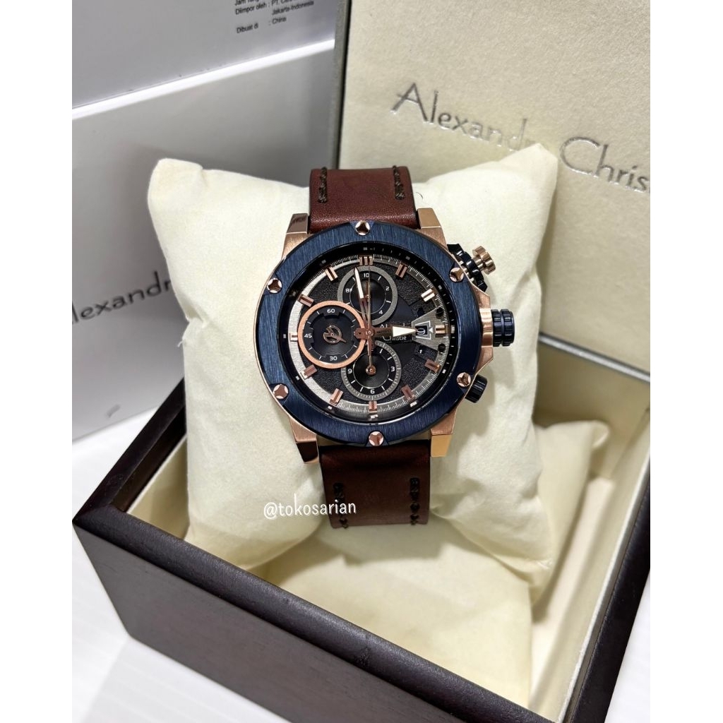 Alexander Christie AC 6491 GC Original Bergaransi Jam Tangan Kulit Pria