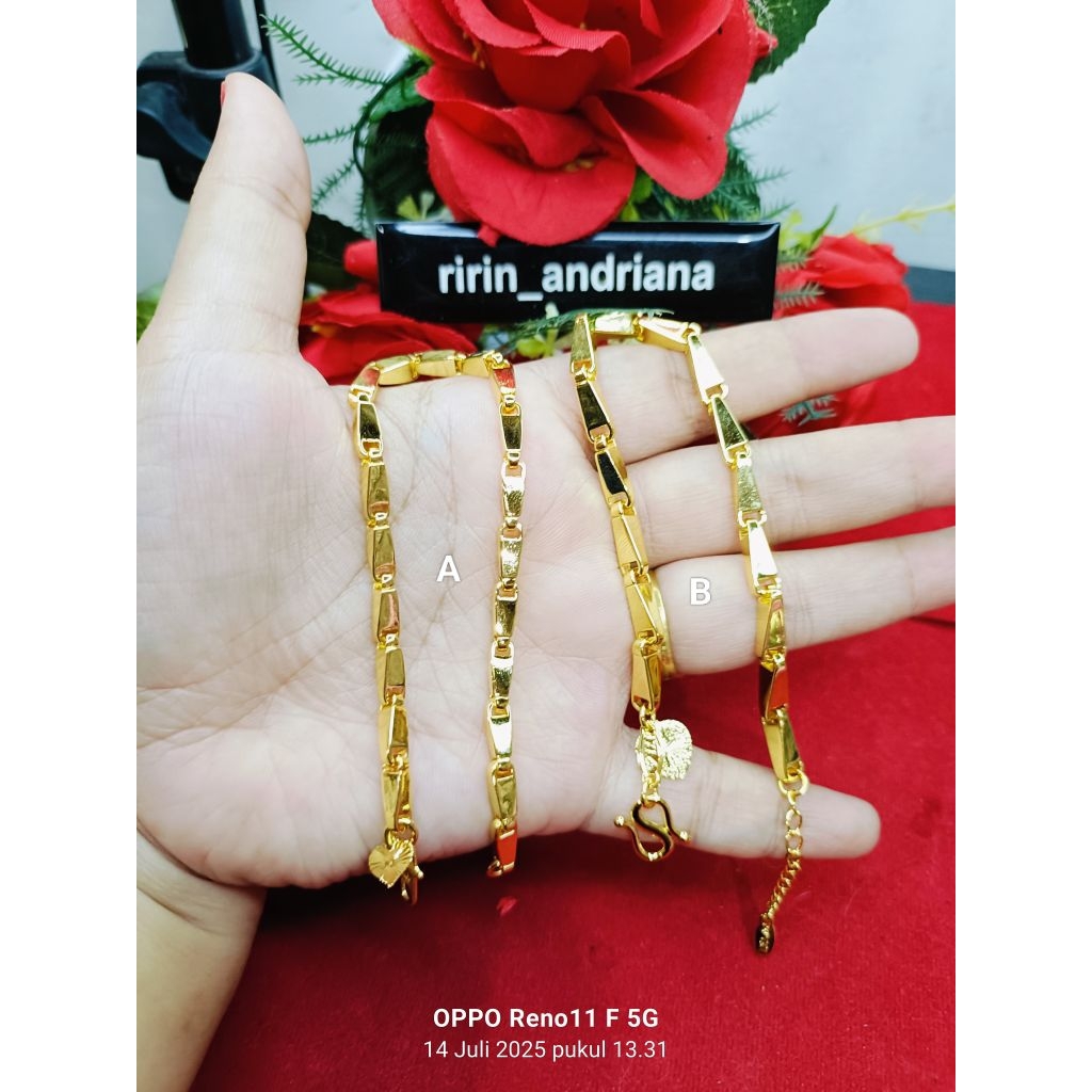 gelang padi yaxiya 1 suku lapis emas 24 k