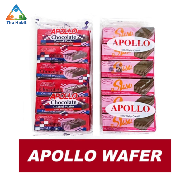 

(The Habit) Apollo Wafer Biskuit Milk Cokelat isi 12 x 12 Gr Rasa Susu Coklat by Jadoel Snack