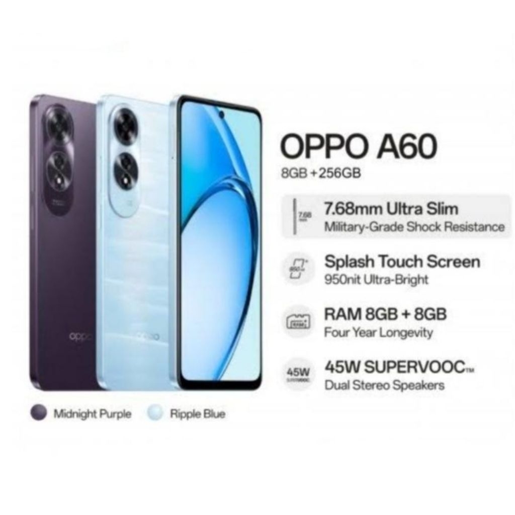 HP OPPO A60 RAM 8/128 | 8/256GB - NFC - GARANSI RESMI