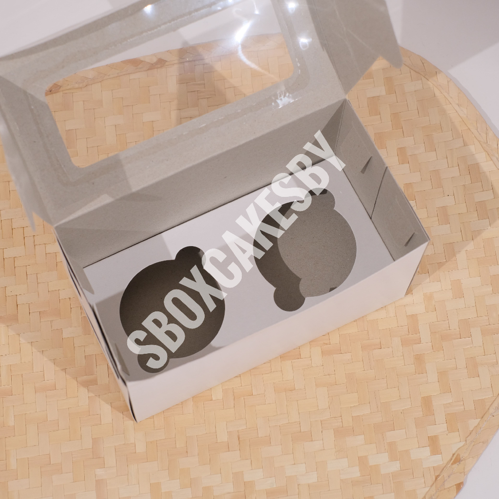 

kotak 2 Dus Dos Cupcake Box isi 2 Kotak BoxKotak Kue Snack dus cake pudding kuetart roti donat 17.5 9 9 cm. Diameter inner 6cm8