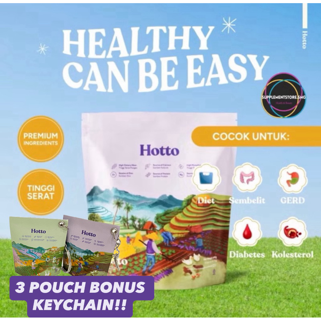 

(BONUS KEYCHAIN!) HOTTO PURTO 1 POUCH 16 SACHET Ubi Ungu - HOTTO MAME 1 POUCH 12 SACHET Edamame Superfood Meal Replacement Multigrains Pengganti Sarapan Isolate Whey Protein Oat BPOM HALAL