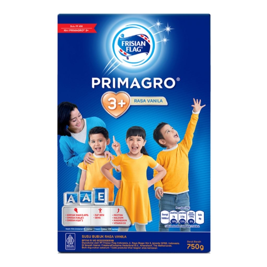 

Frisian Flag Primago 3+ Susu Pertumbuhan Anak 4-6 Tahun Vanilla 750g
