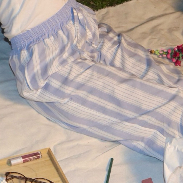 Marine Betty Boop Pants | Blue Stripe Pants | Celana Garis Garis Wanita