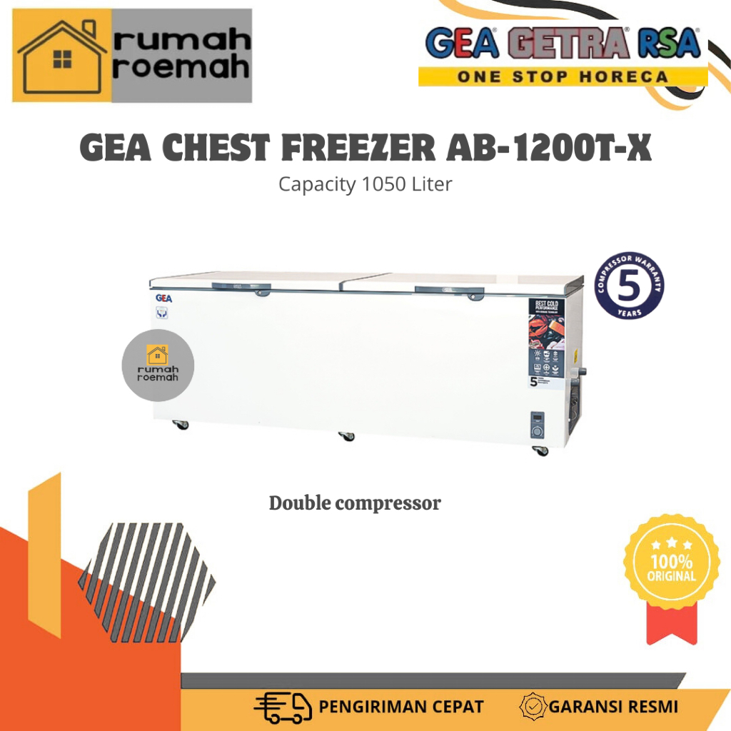GEA CHEST FREEZER AB-1200TX/FREEZER BOX GEA KAPASITAS 1050L/FREEZER BOX GEA