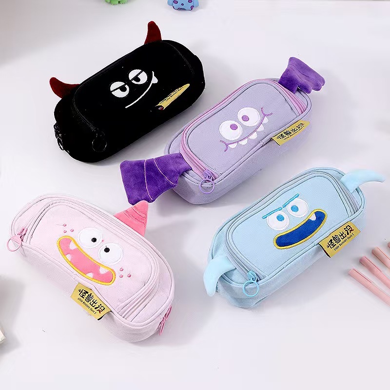

Monster pencil case 3D Oxford cloth multi-layer stationery box Monster haunting elementary school pencil case