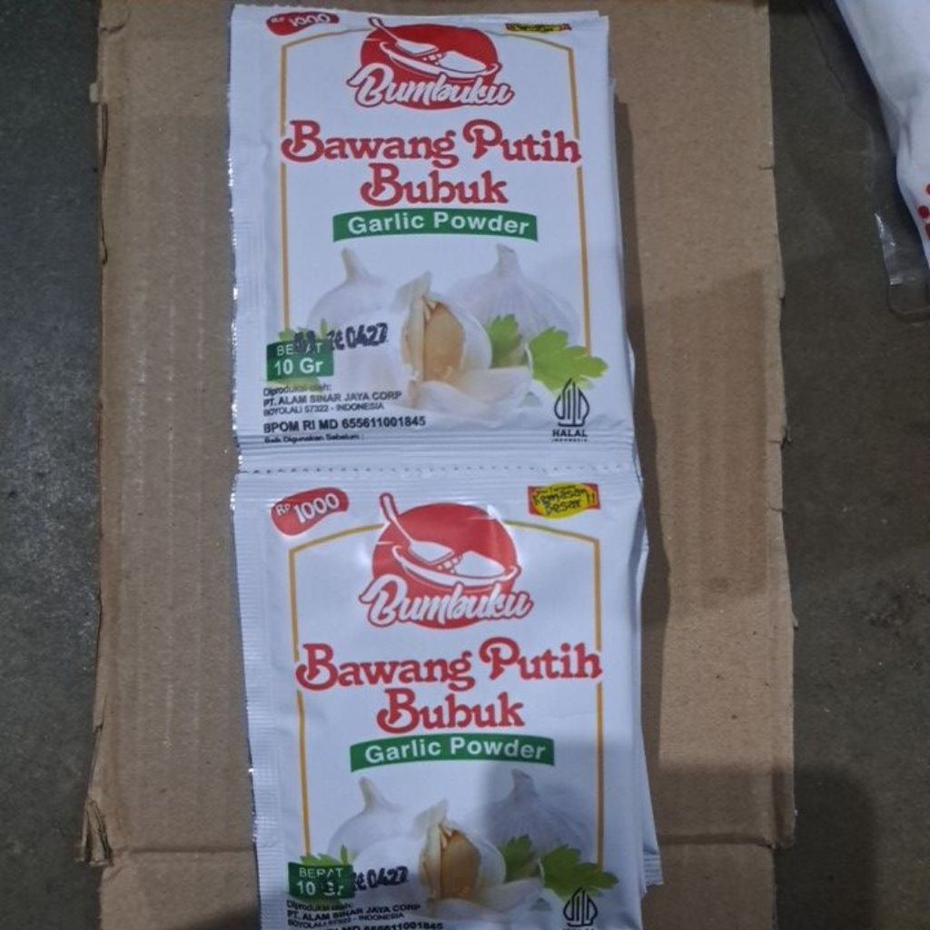 

bumbuku bawang putih bubuk 1 renteng isi 10pcs