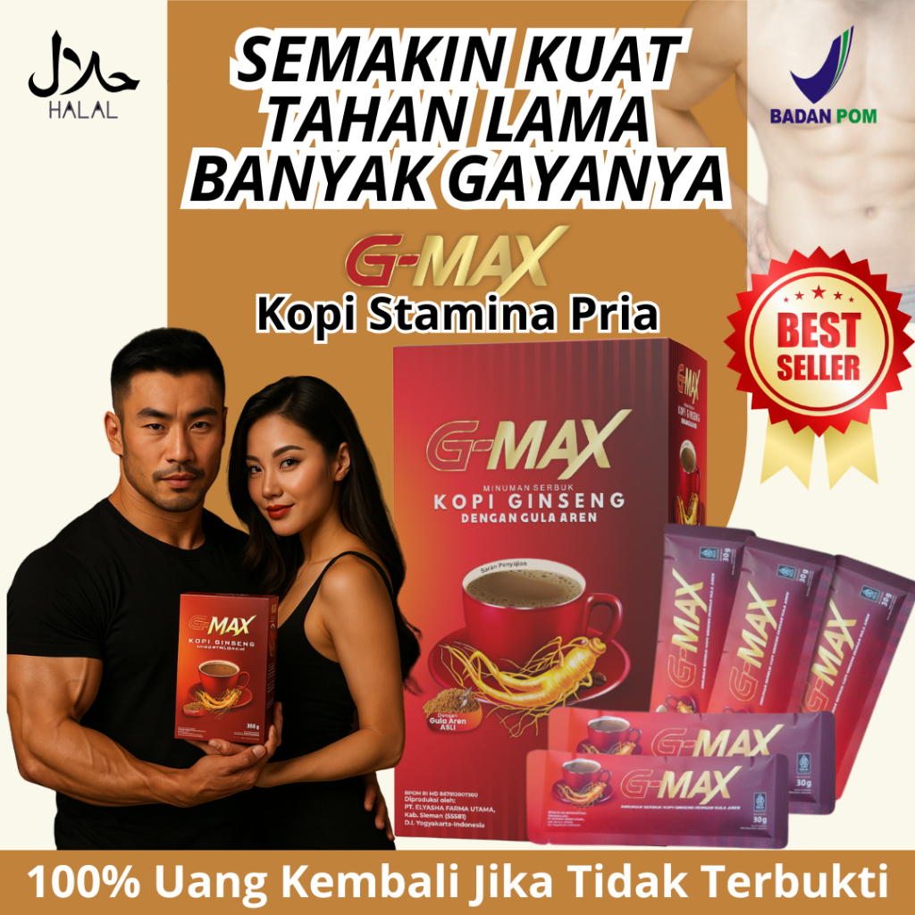 

G-MAX Minuman Serbuk Kopi dengan Gula Aren Halal & BPOM Minuman Instan Penambah Stamina Pria
