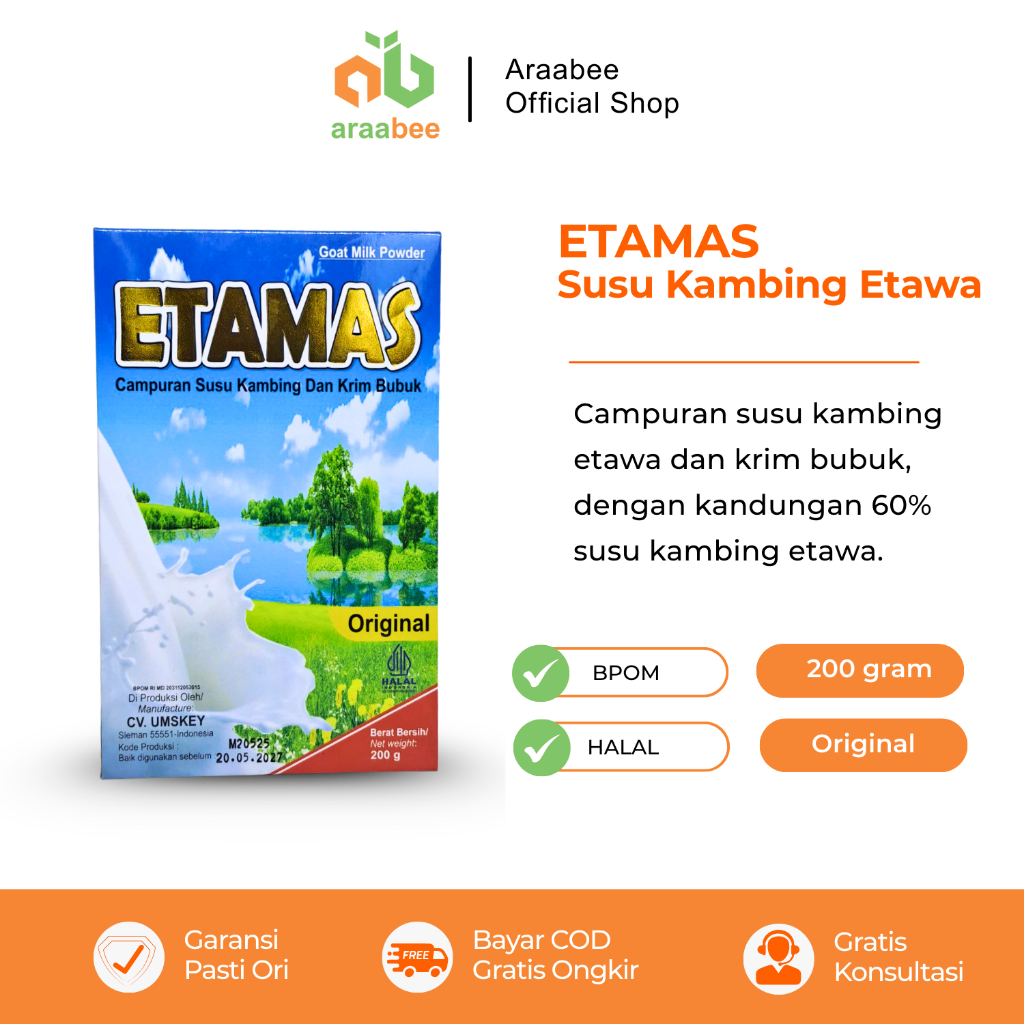 

Etamas Susu Kambing Etawa Bubuk Asli Rasa Original Box 200g