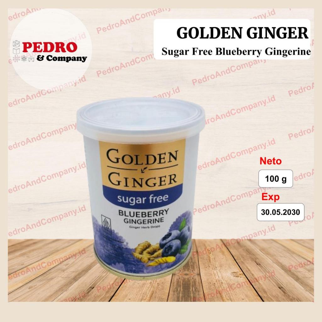 

Golden Ginger Sugar Free Blueberry Gingerine 100 gram permen candy sweet