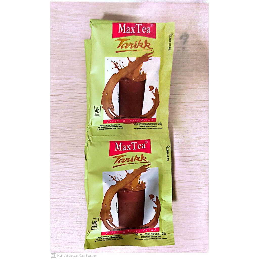 

MAX TEA TEH TARIK 25GR (1 RENTENG ISI 10 PCS) / BUBUK TEH TARIK MAX TEA